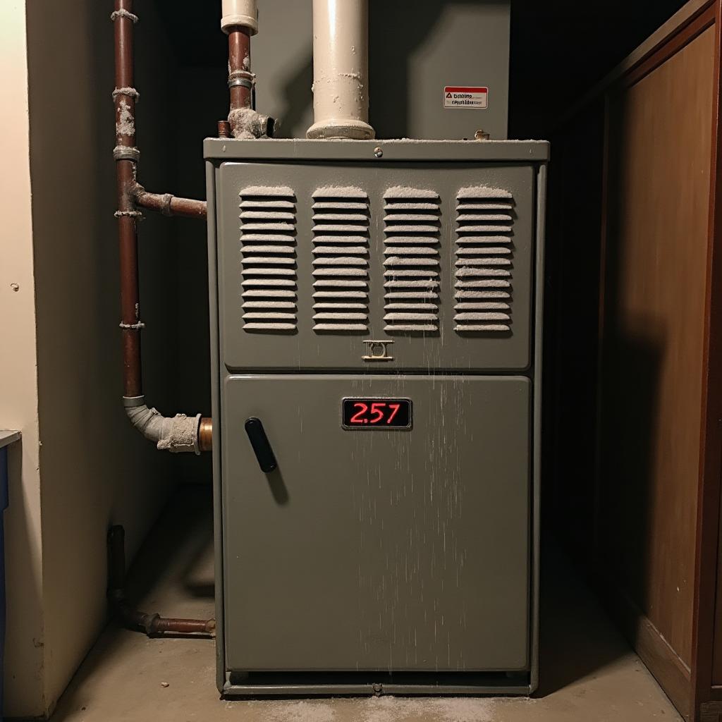 Furnace showing signs of malfunction in a Westland basement